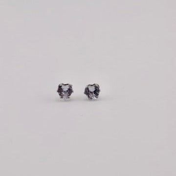 Round Stud Earrings in Silver