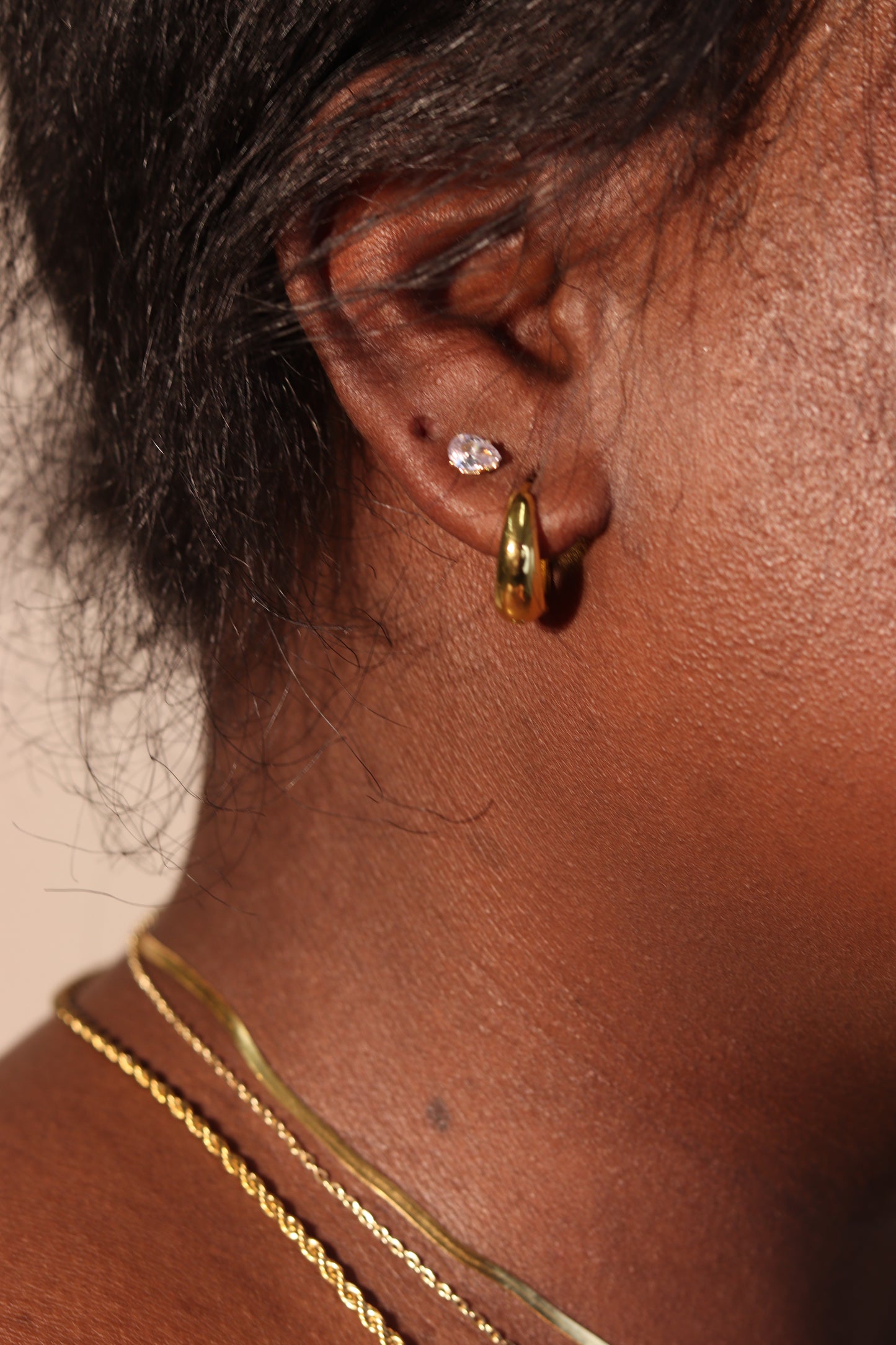 Dome Small Hoops in Gold