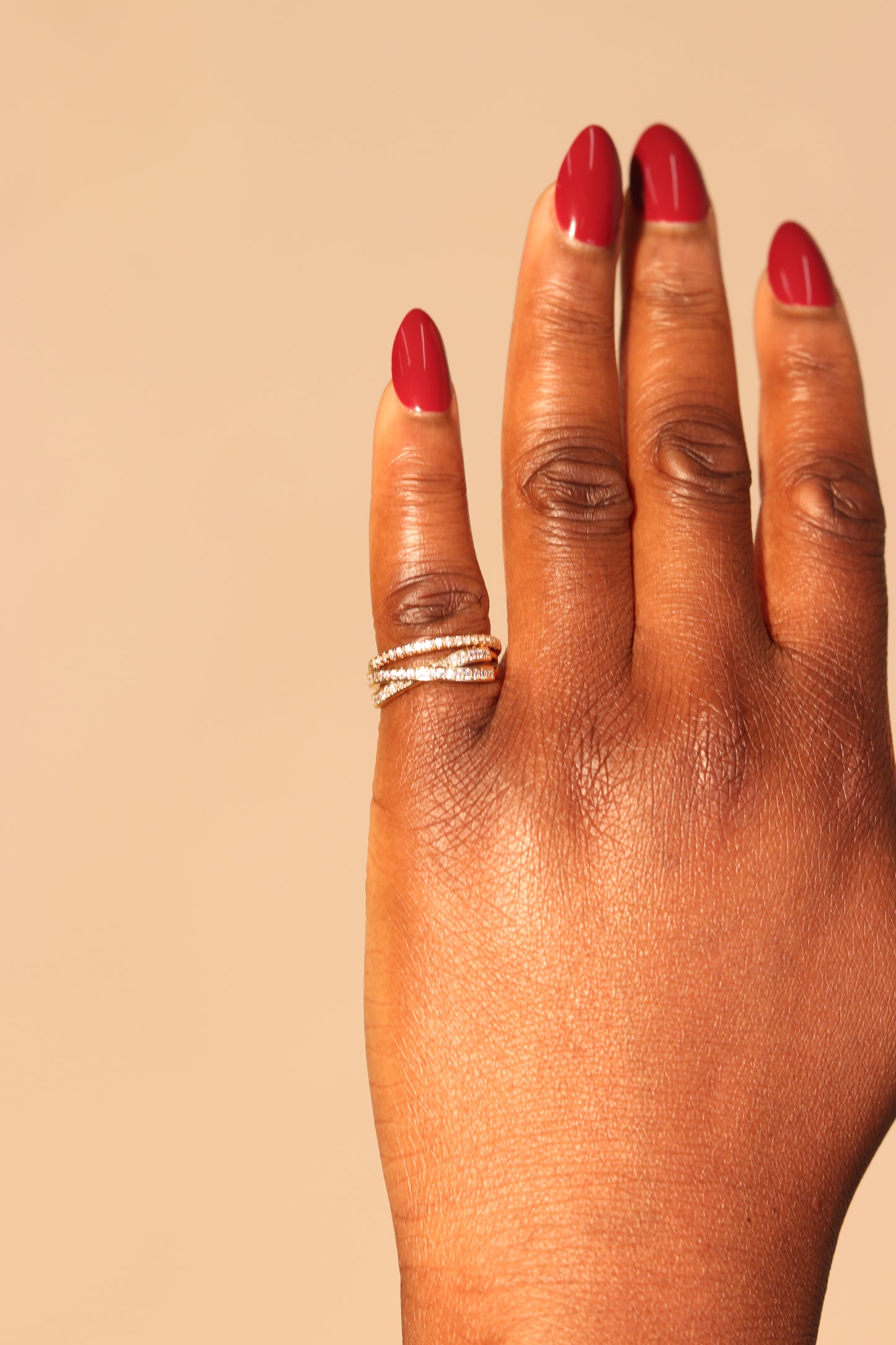 Double Stack Pave Ring In Gold