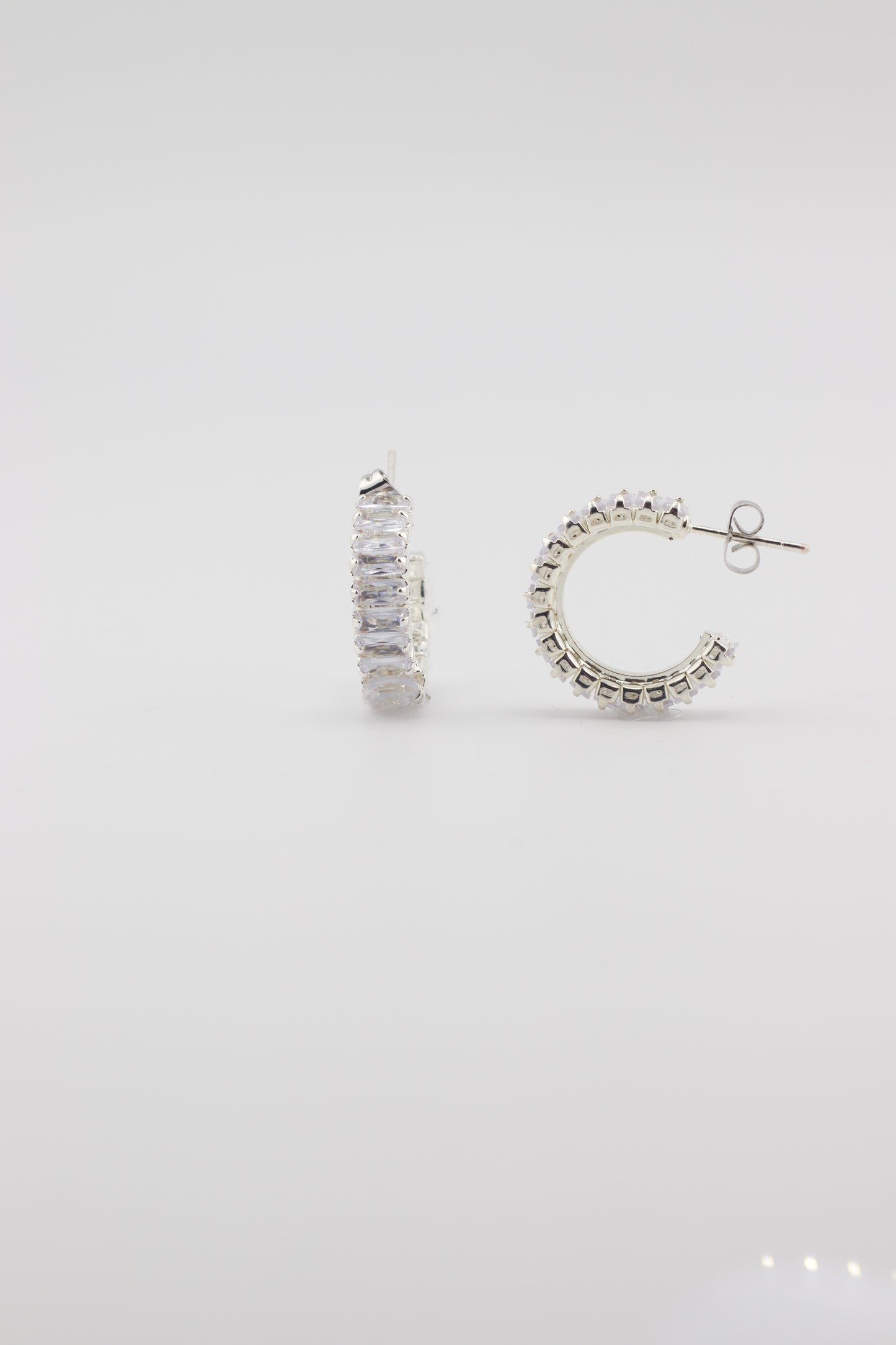 Baguette Half Hoop Earrings
