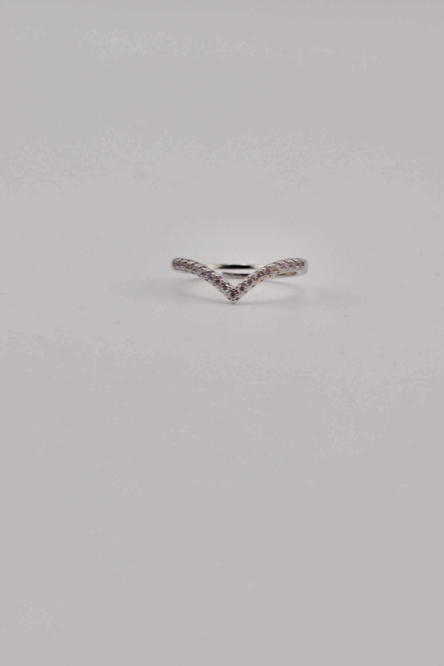 Arch Crystal Ring In Silver