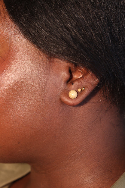 18K Gold Bead Studs