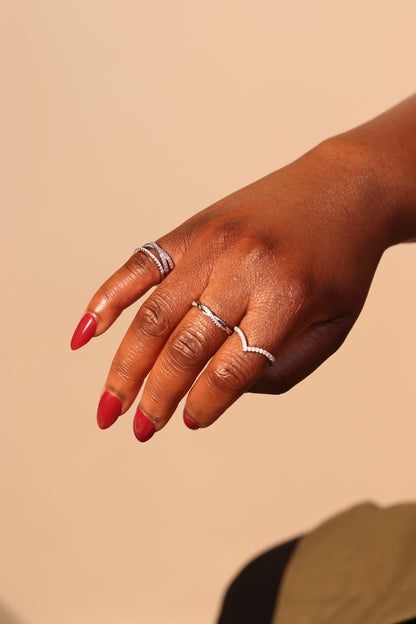Twist Crystal Band Ring