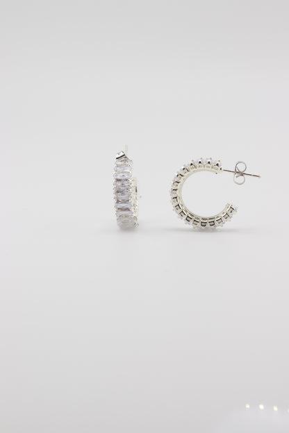 Baguette Half Hoop Earrings