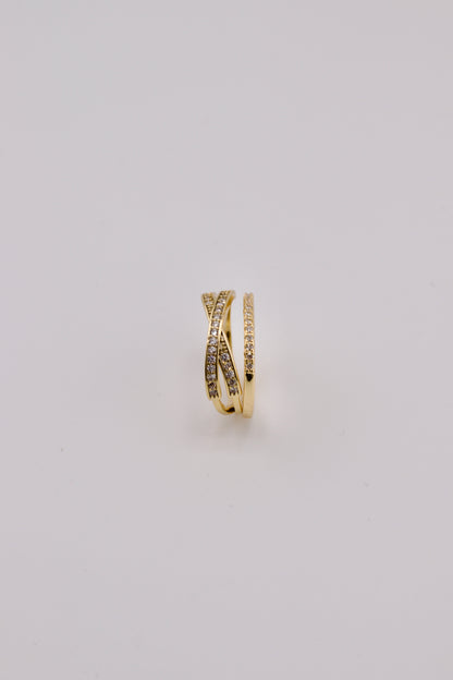 Double Stack Pave Ring In Gold