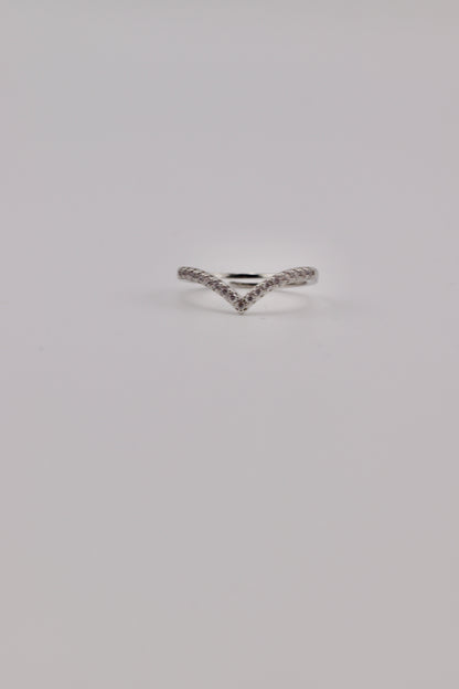 Arch Crystal Ring In Silver
